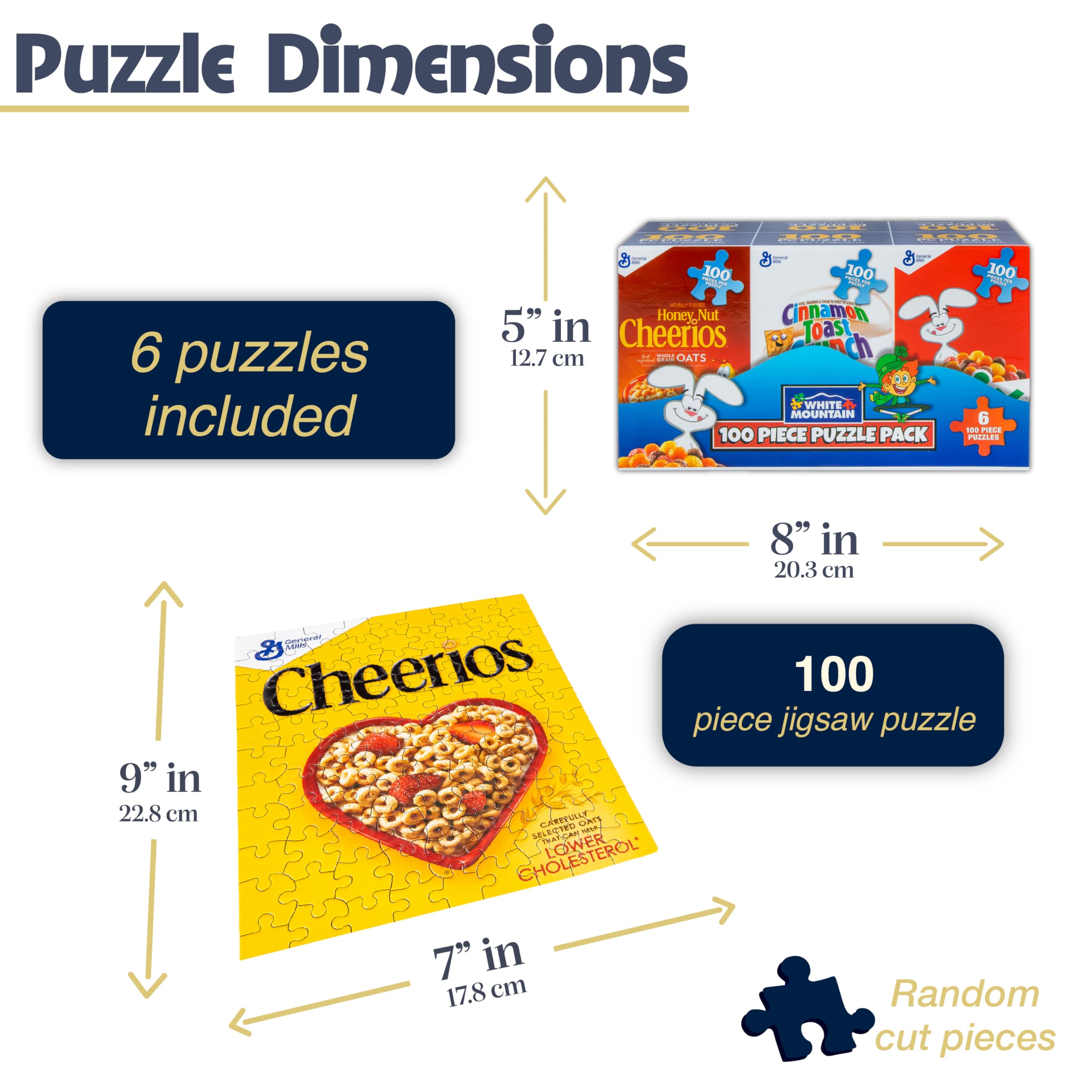 Amazon.com: White Mountain, 6pk Cereal Boxes 100pc Puzzle Set